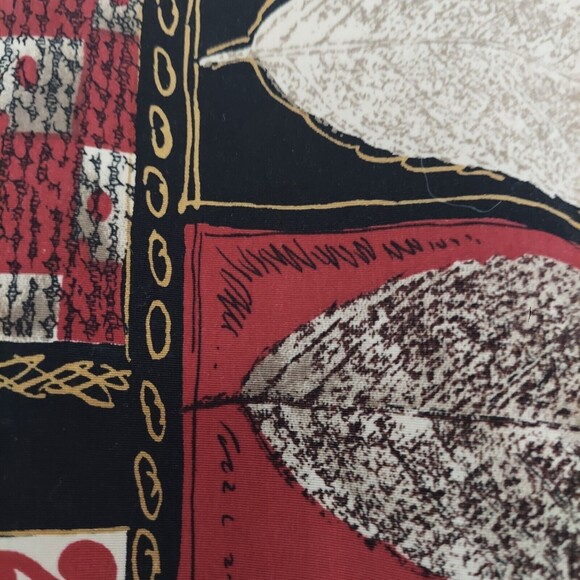 Kensington Square Jacket XL Red Full Zip Lightweight Leaf Pattern Vintage 80's - Picture 9 of 12